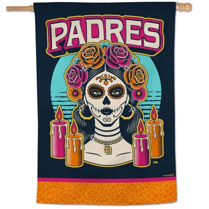 San Diego Padres Wincraft MLB 28" x 40" City Connect Vertical Flag  With La Catrina Logo (2026 City Connect 2.0)