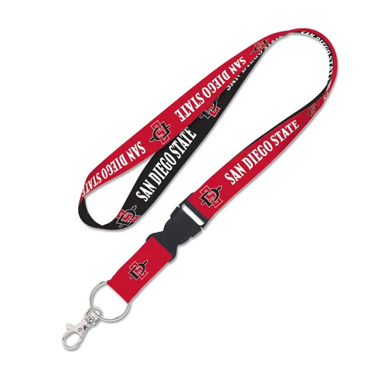 San Diego State Aztecs WinCraft NCAA 2-Tone Red/Black/White Lanyard With Detachable Buckle